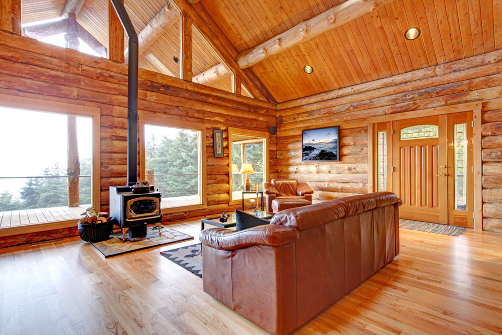 Log cabin living area